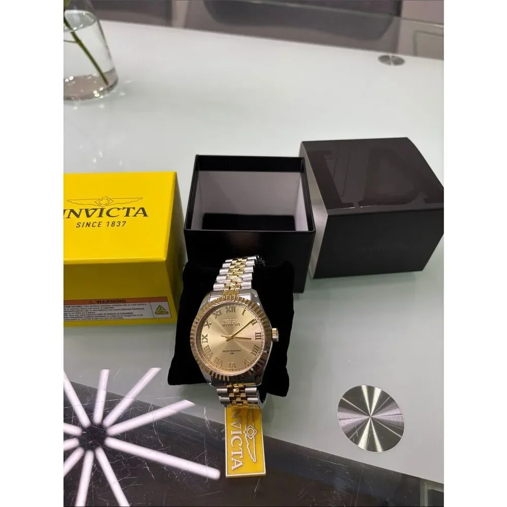 Invicta Gold Dial Men's Watch with two-tone bracelet